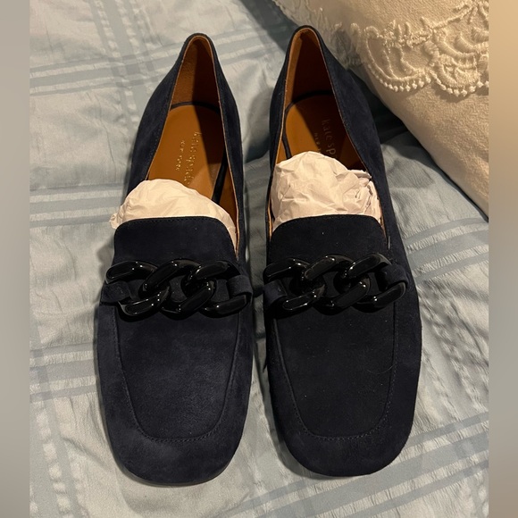 Kate Spade Rowan Women Slip On Chained Moc Toe Loafers Blazer Blue New size 8 - Picture 2 of 7